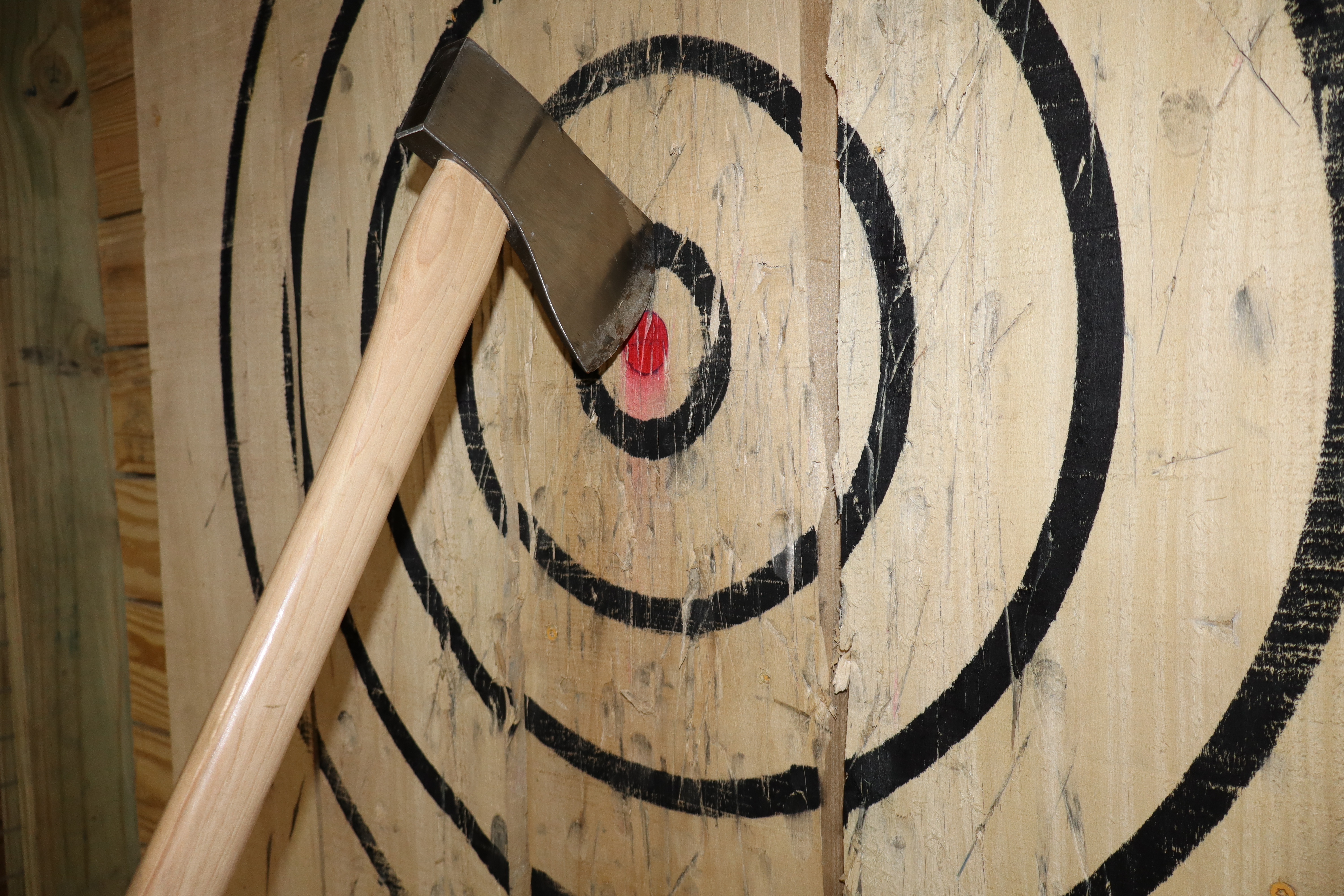 Axe buried in bullseye