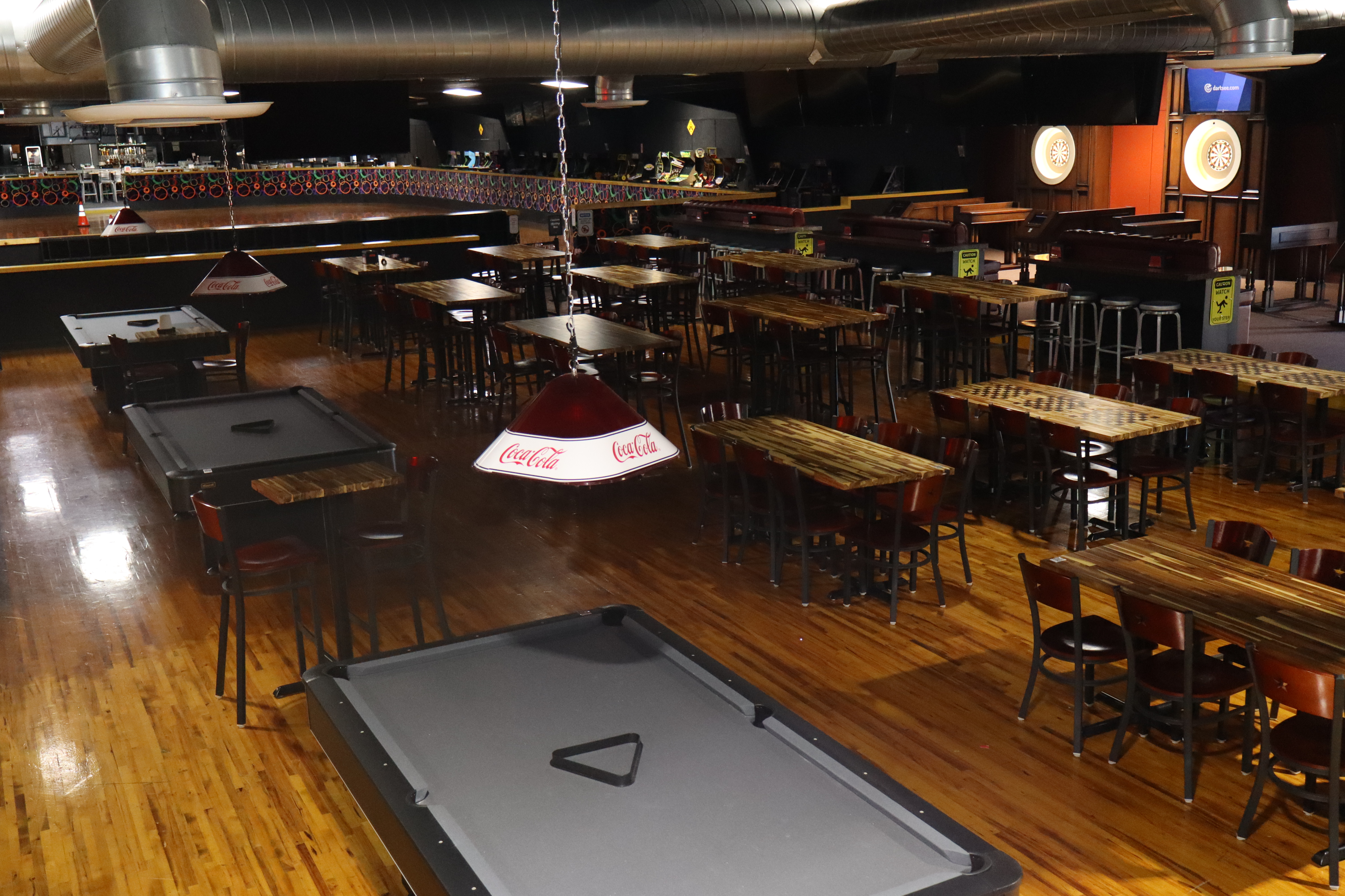 Pool tables and bar area at PBR
