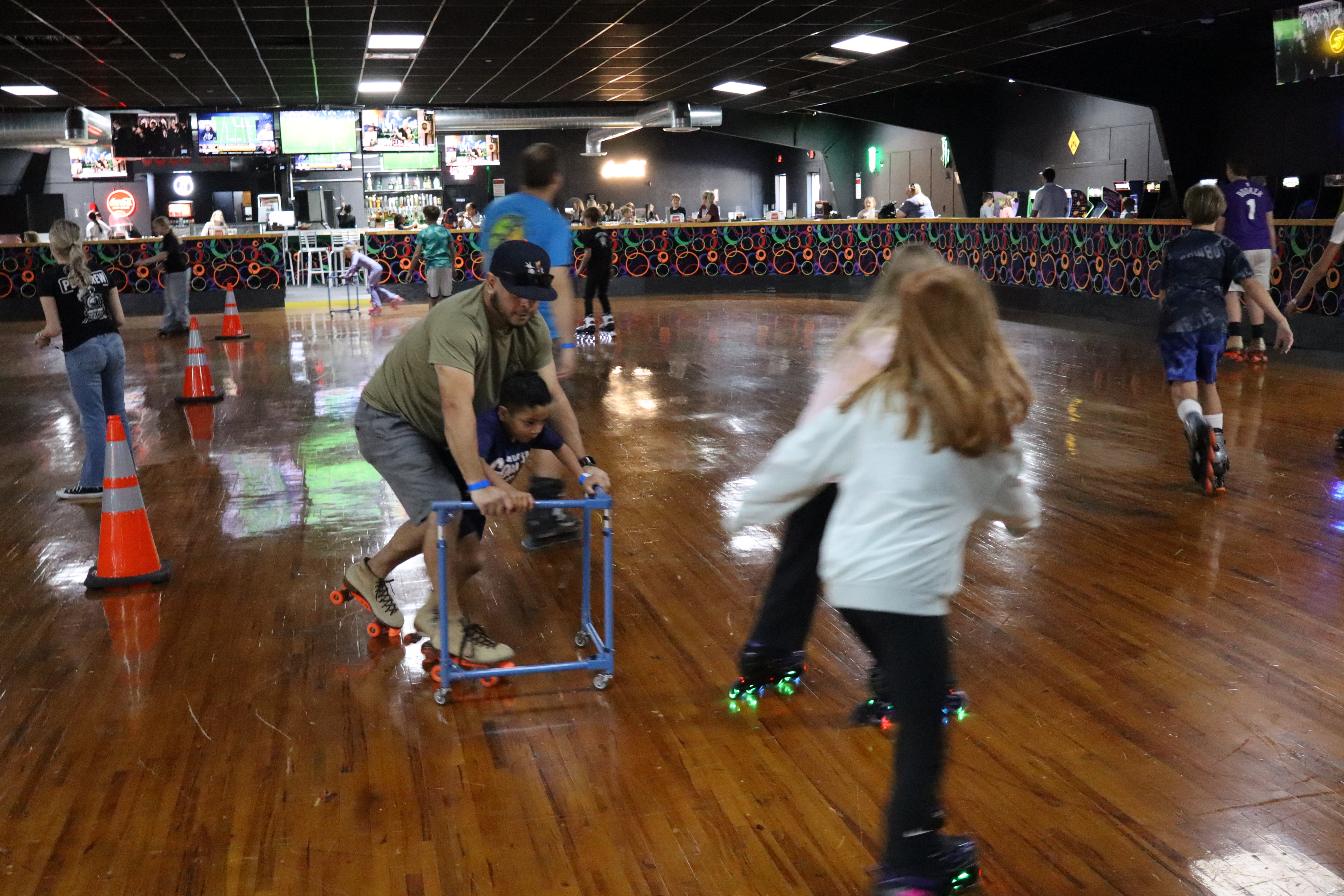 Roller skating at PBR Food Park