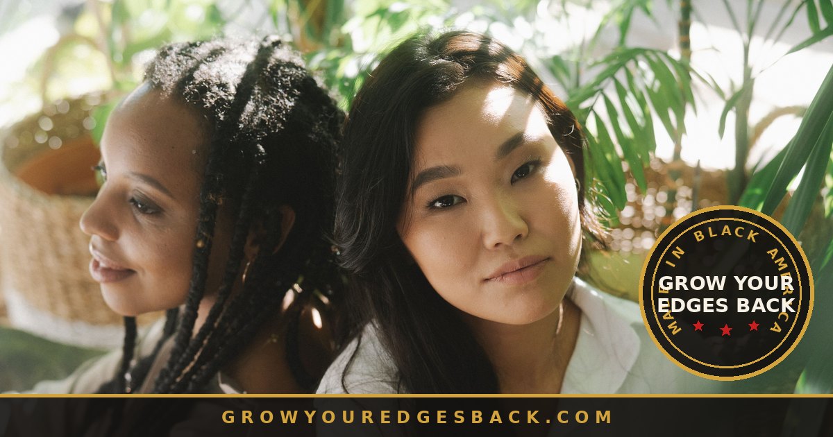 Black woman with healthy, laid edges - Grow Your Edges Back