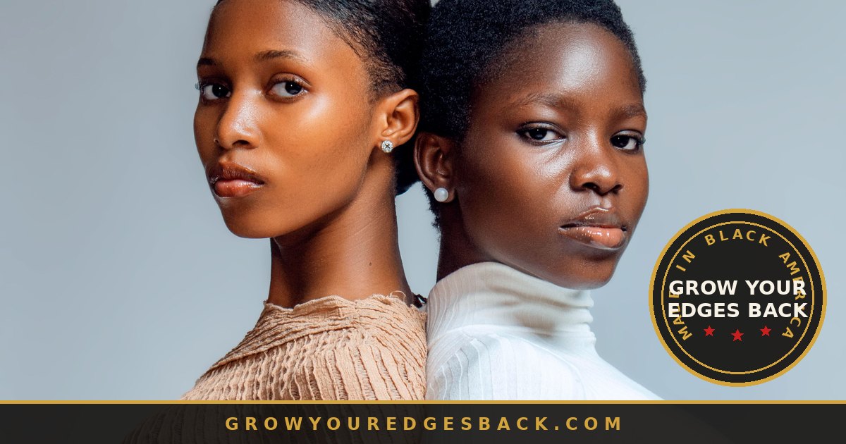 Black woman with a protective style and healthy edges - Grow Your Edges Back