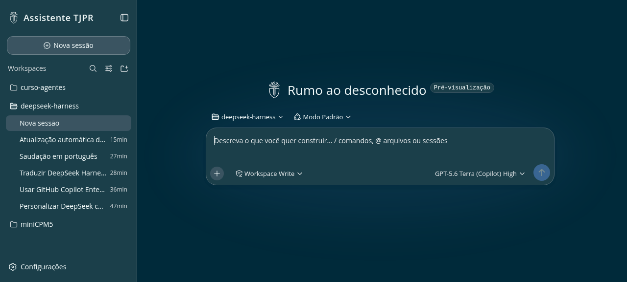 A GUI do DeepSeek Harness em português