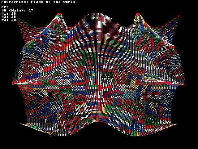 Flags of the world with four threads