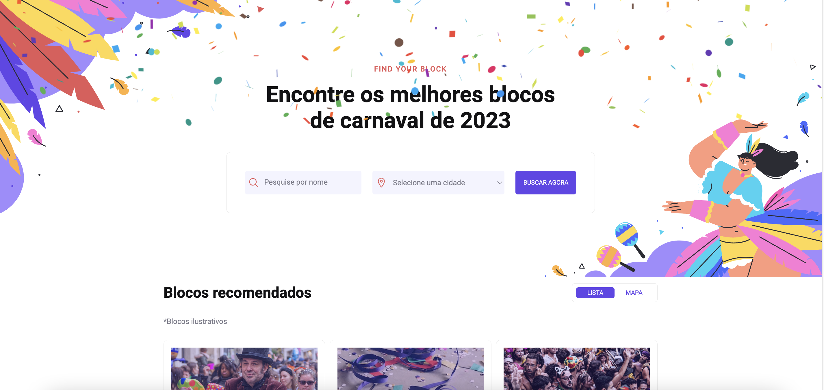 carnaval searcher first page project gif