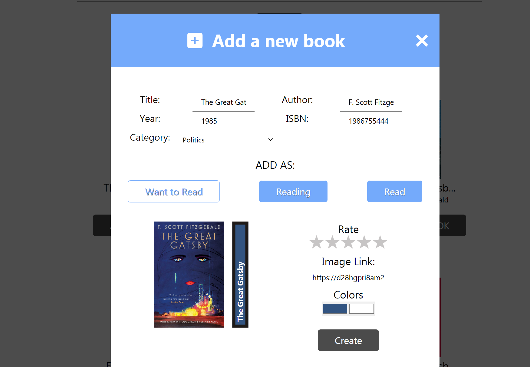 Book app, add book feature