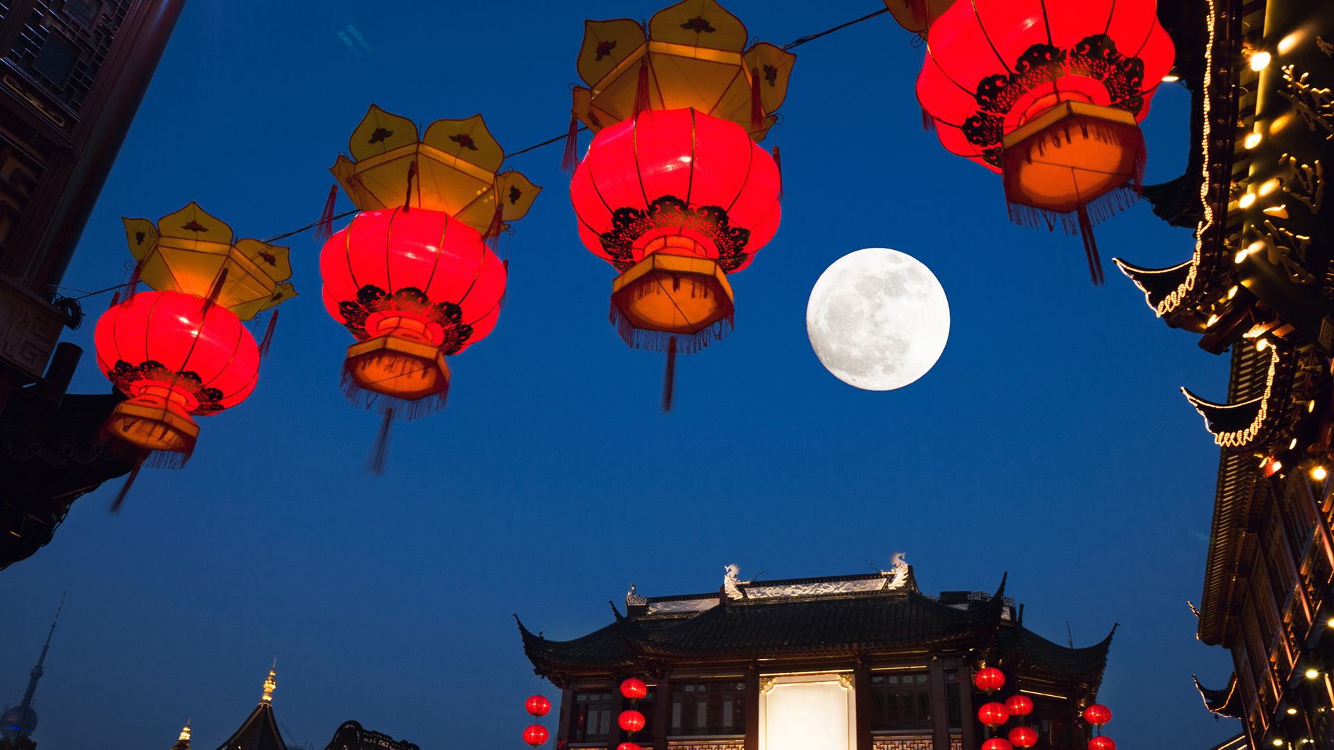 中秋之夜, 上海豫园 (© Zyxeos30/Getty images)
