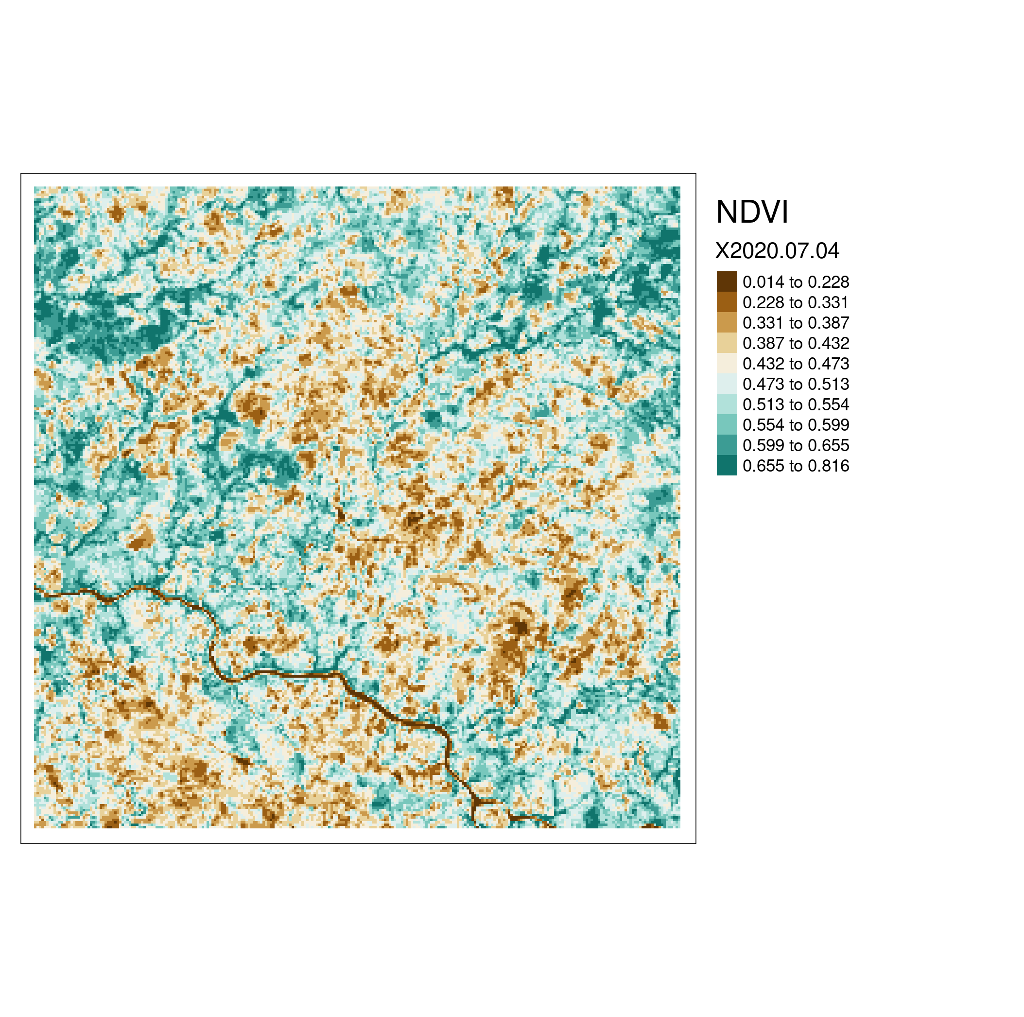 An examplary NDVI map.