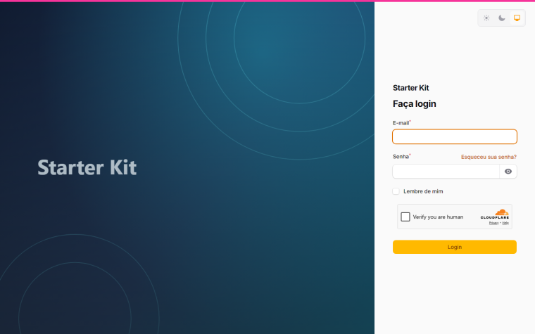 Login screen with the Cloudflare Turnstile challenge: the "Verify you are human" checkbox between "Remember me" and the Login button