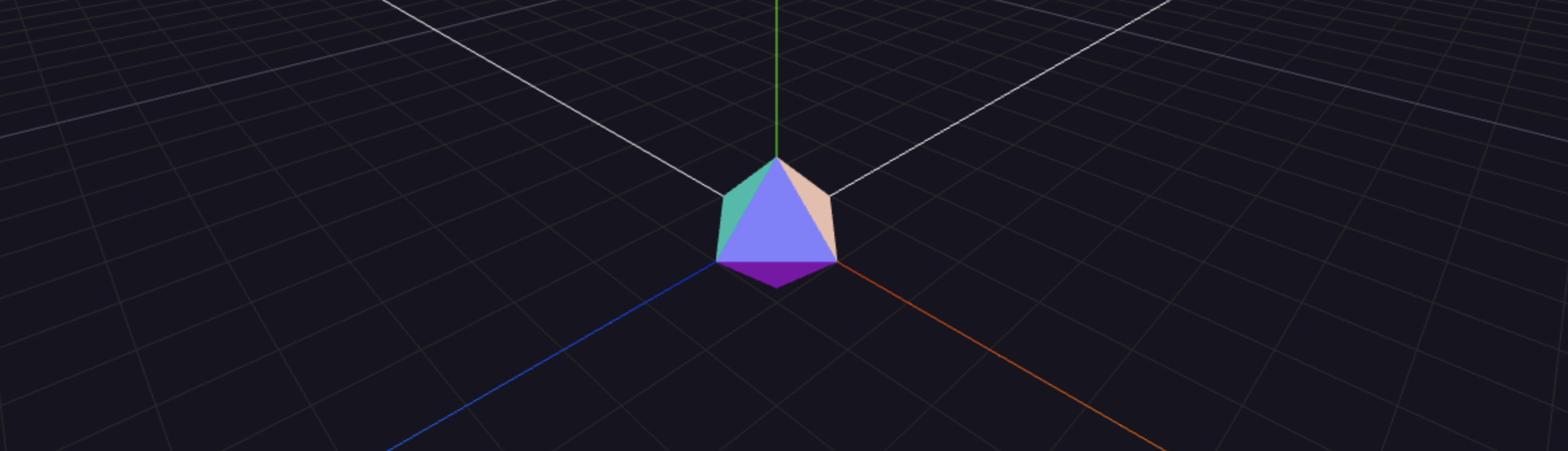 A grid and an octahedron with normal material