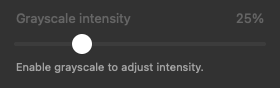 Disabled menu intensity slider while grayscale is off