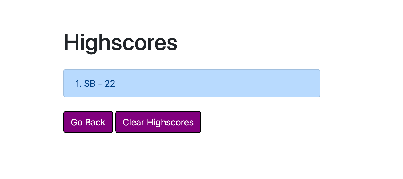 HighscoreList