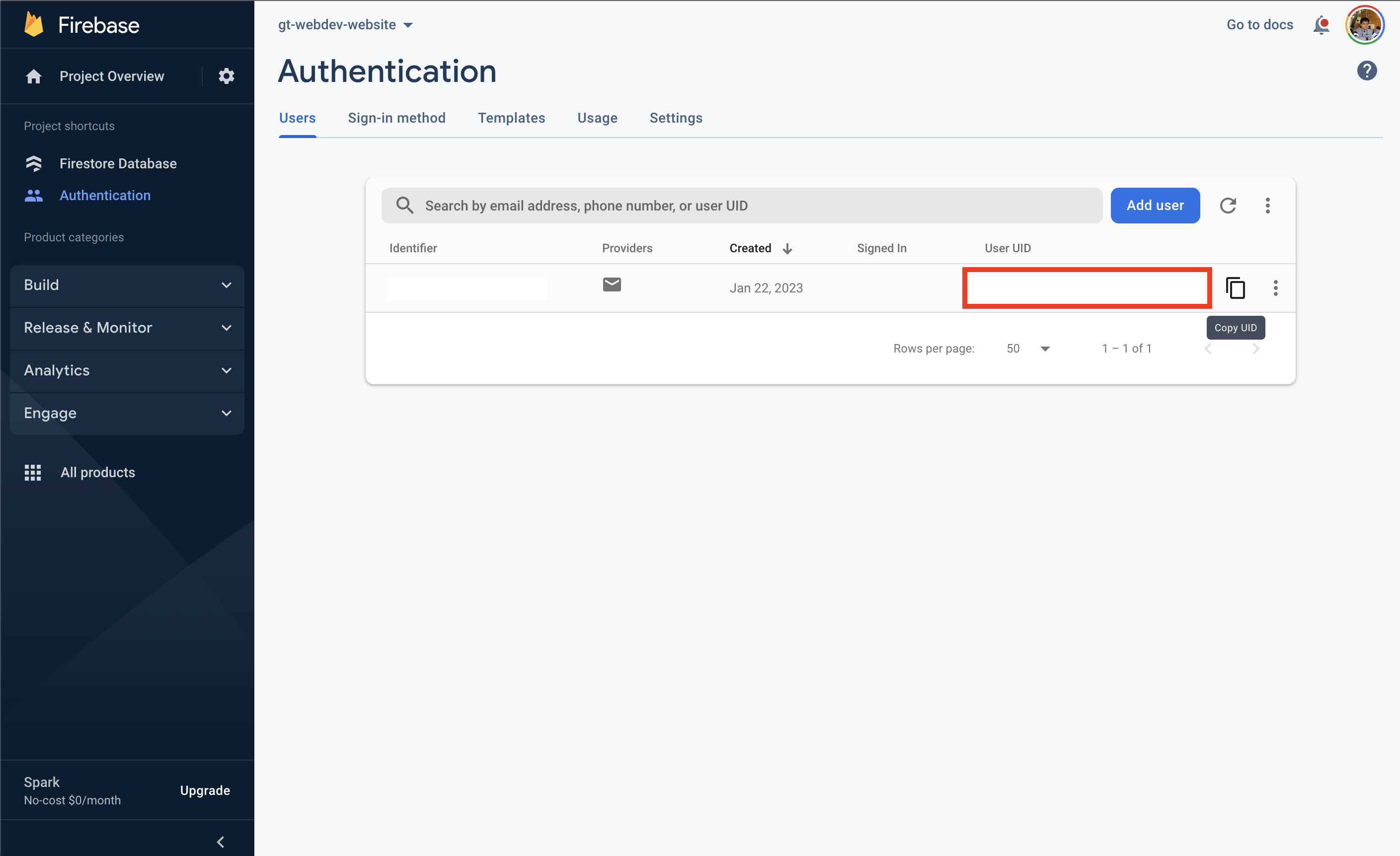 Firebase User ID Location