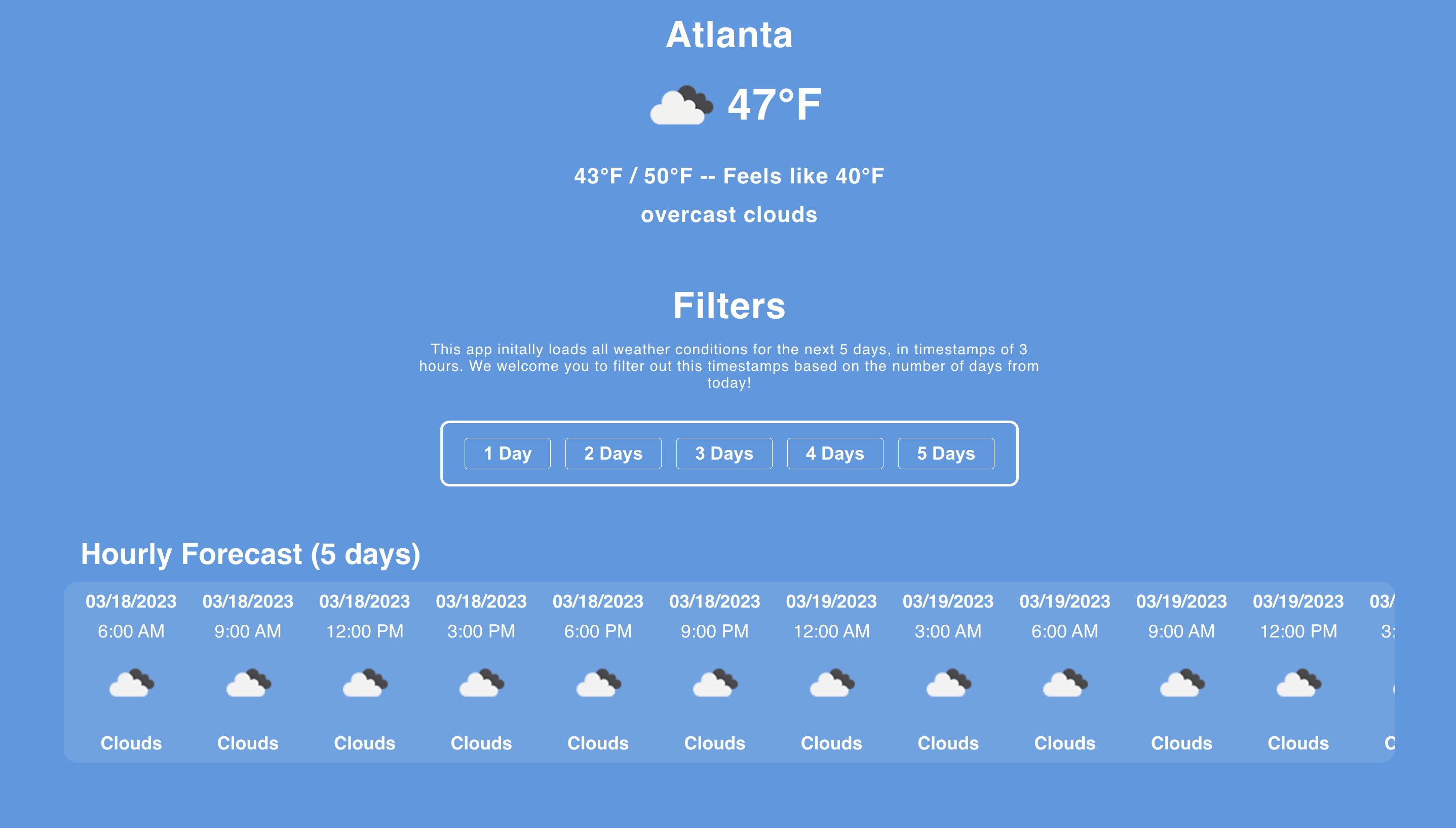 Example of Completed Weather App