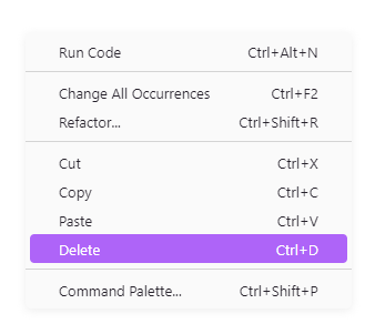 context menu