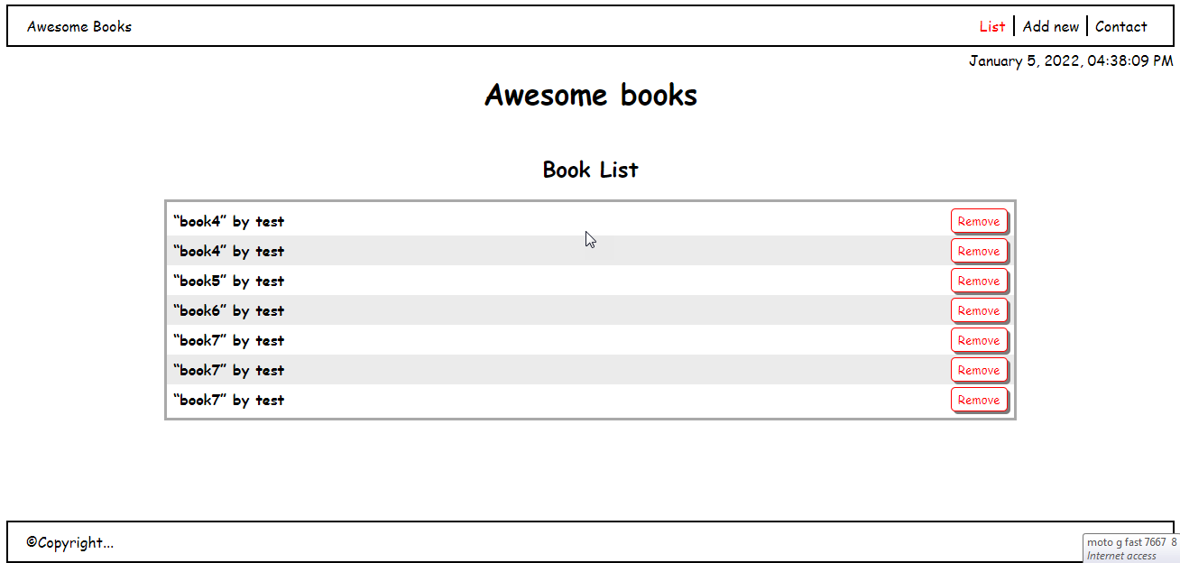 Desktop - Books List Page