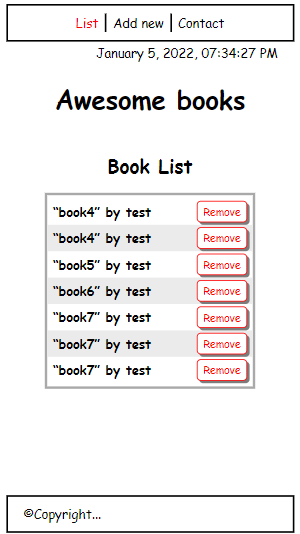 Mobile - Books List Page
