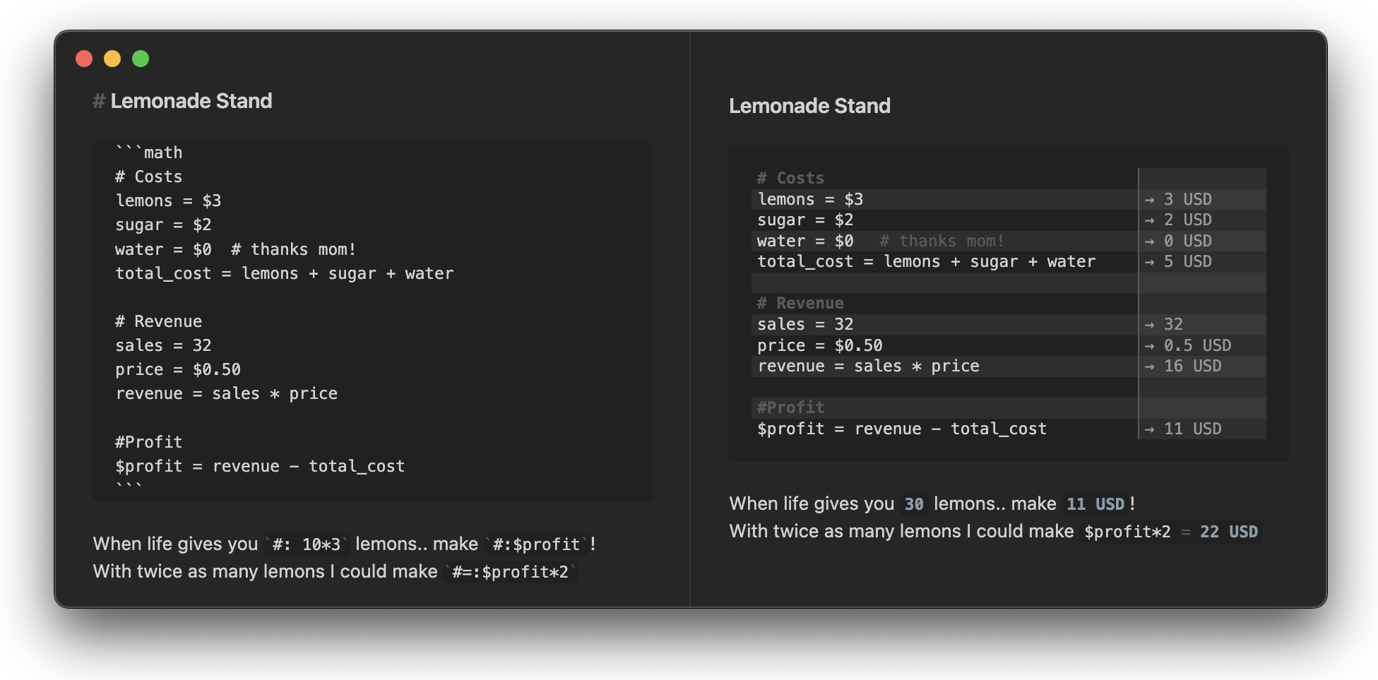 Numerals Lemonade Stand - Side by Side