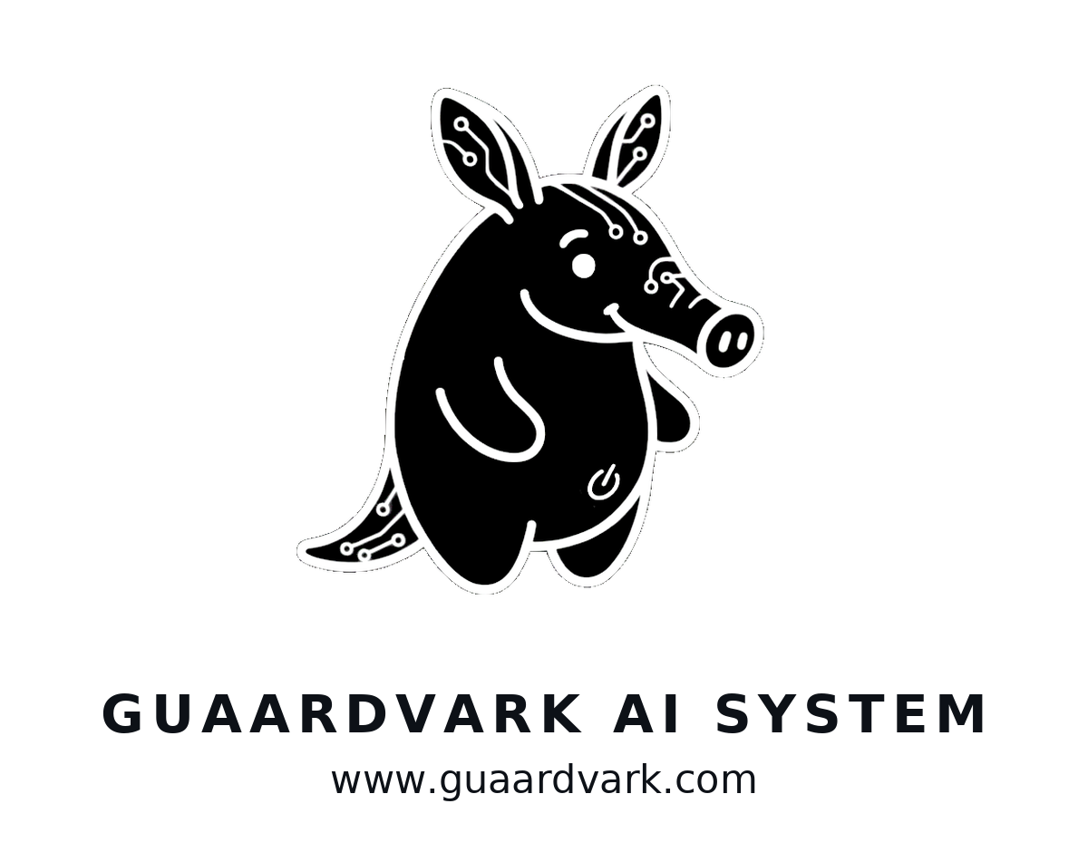 Guaardvark logo: an aardvark mascot with circuit-board ears
