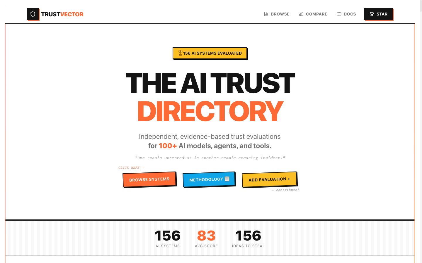 TrustVector — evidence-based trust scores for AI systems