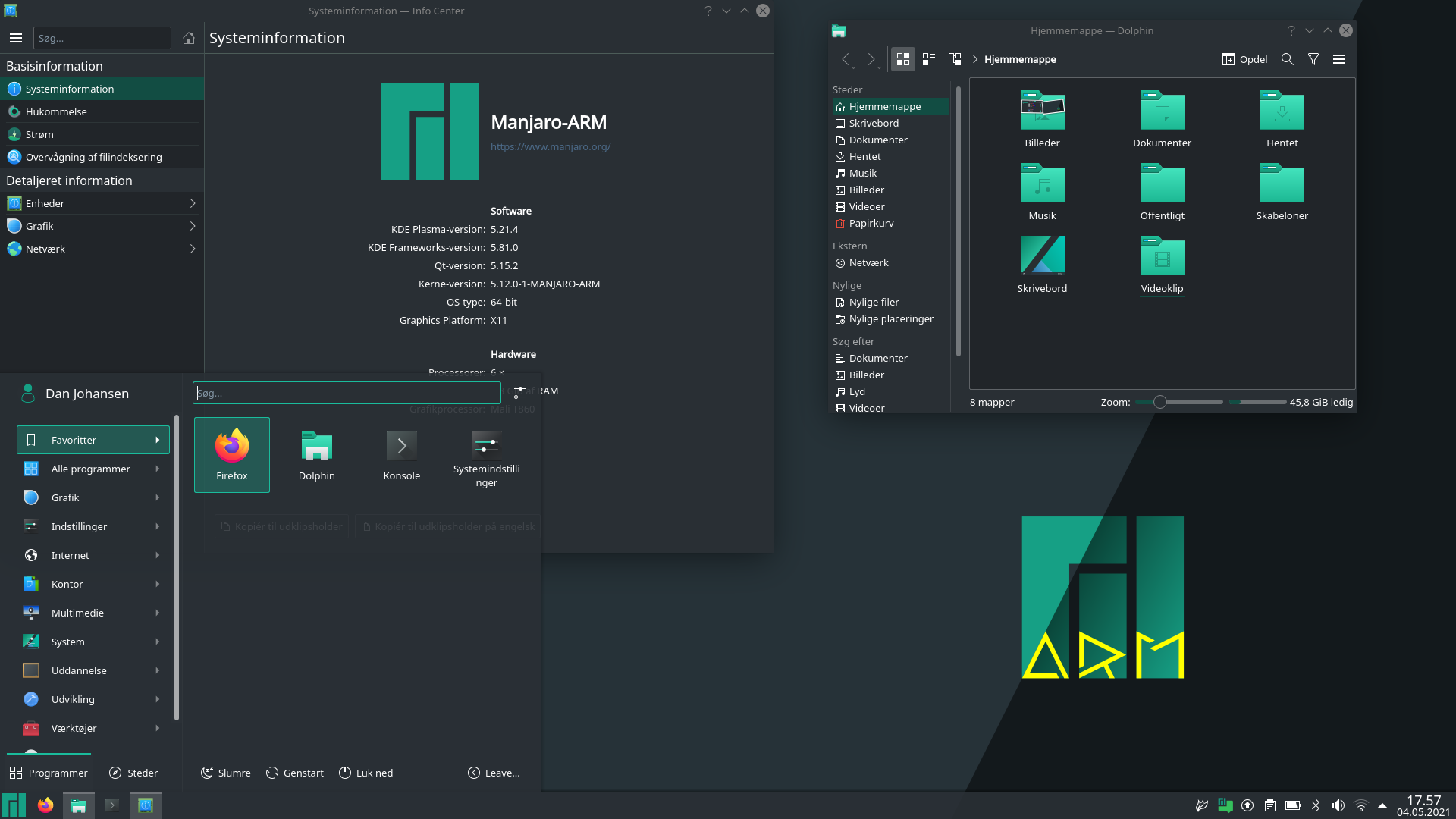 KDE of Manjaro