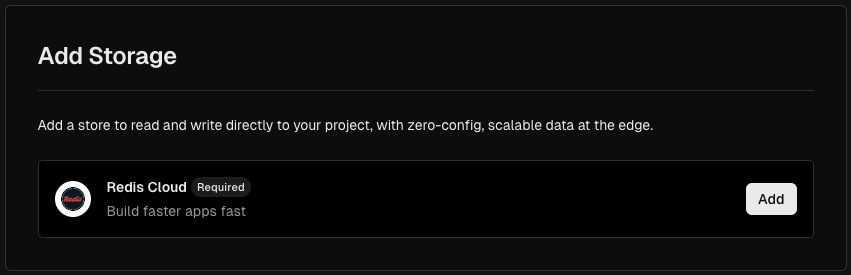 Add Redis Cloud store