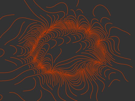 Flow field with a mathematical density function