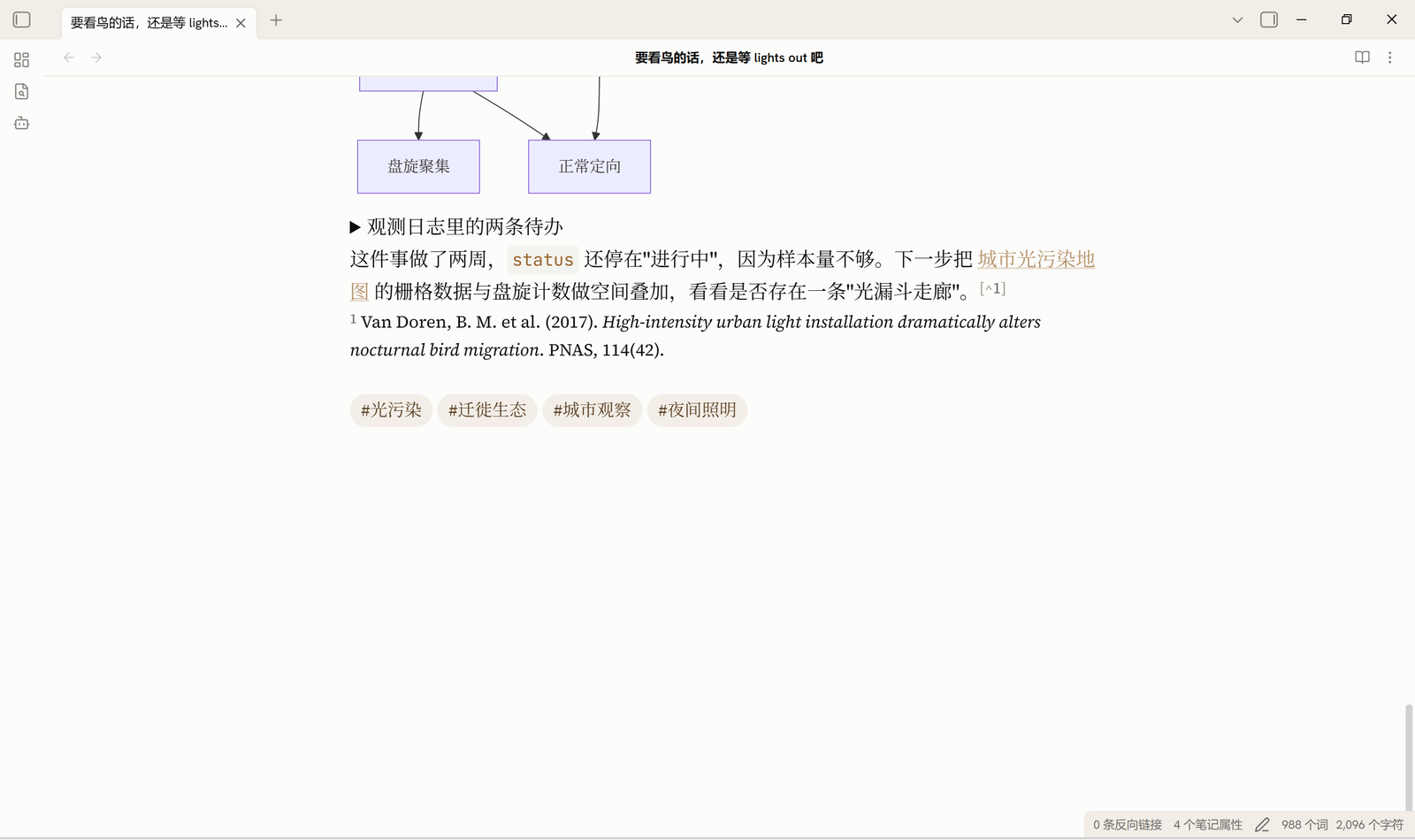 A collapsible callout, a footnote and tags