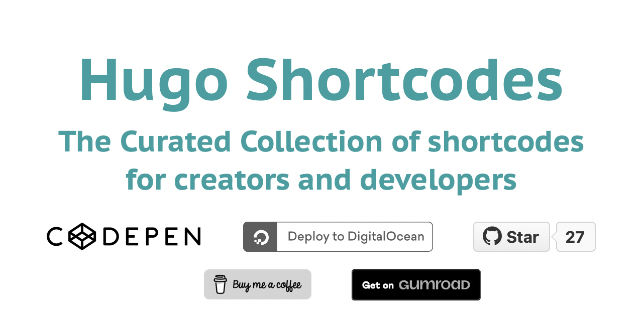 The Curated Collection of shortcodes for creators and developers