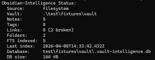 vault-intelligence status output