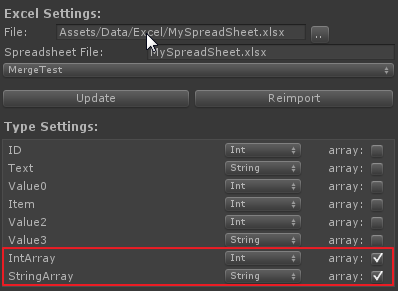 Array type setting