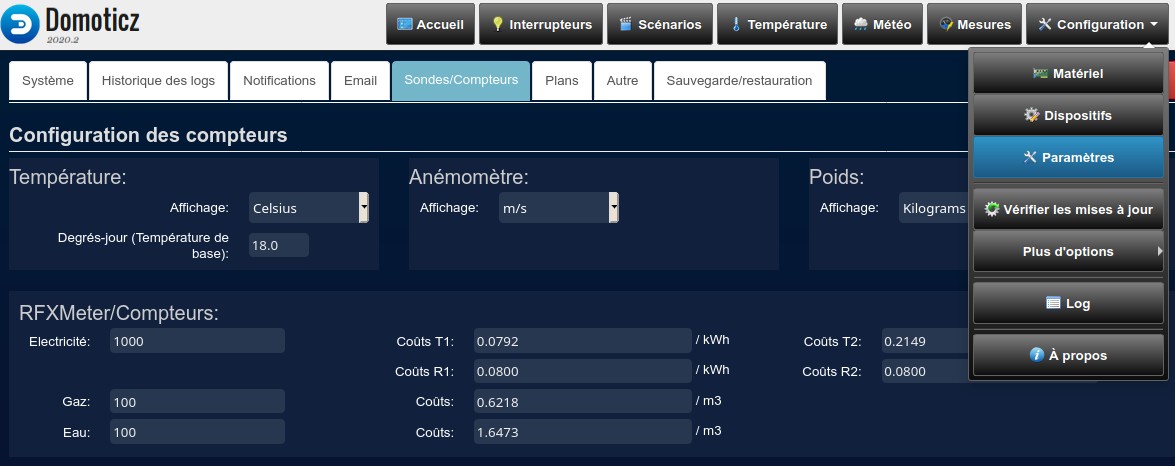 Configuration du coût horaire