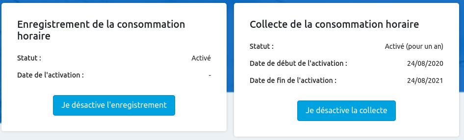 Activation de la collecte des données