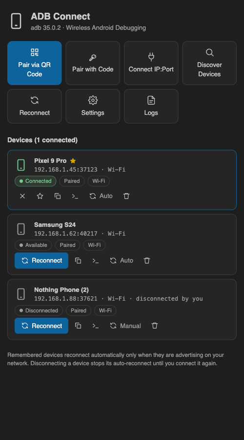 Device Manager — narrow window