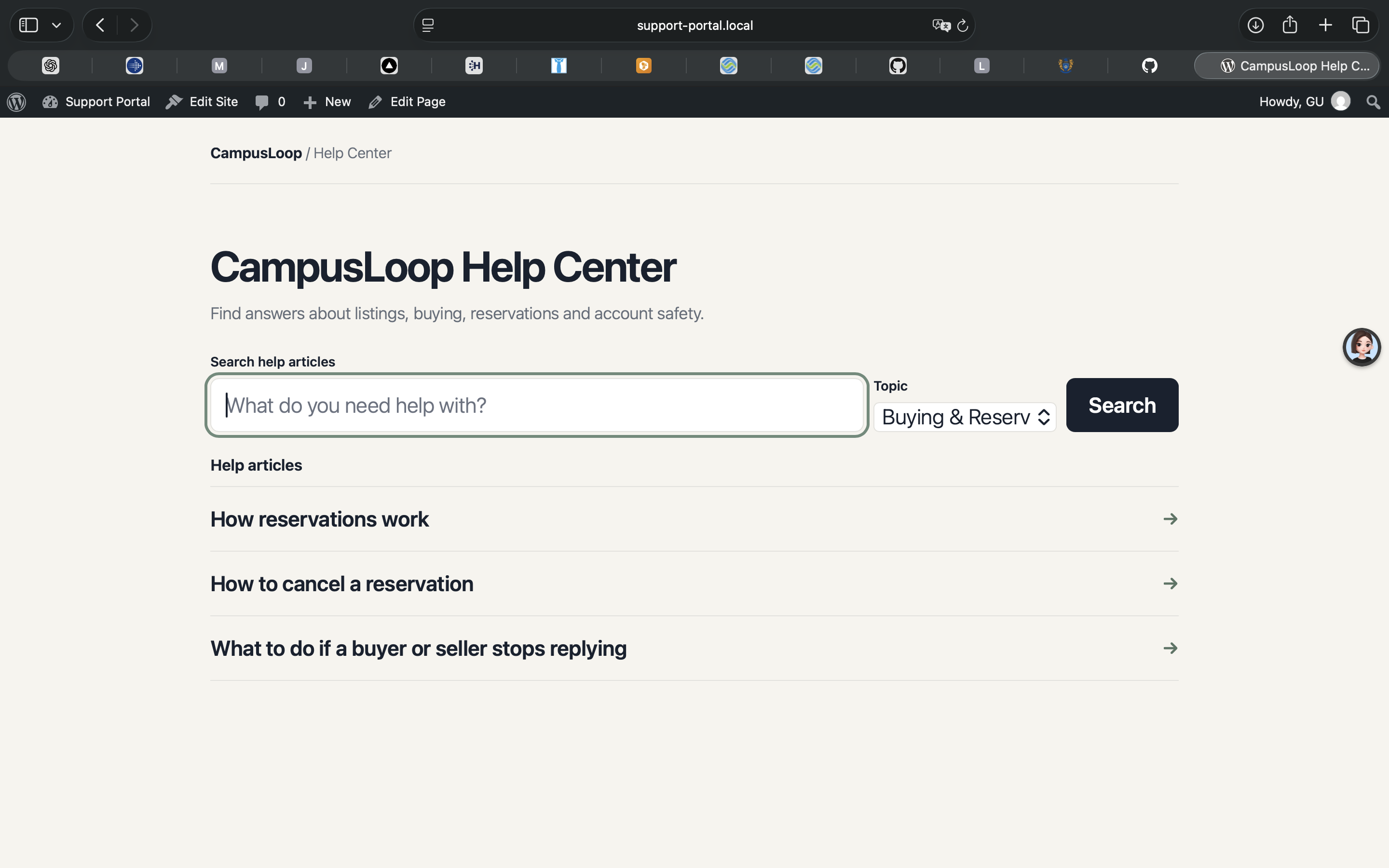 CampusLoop Help Center filtered by Buying & Reservations