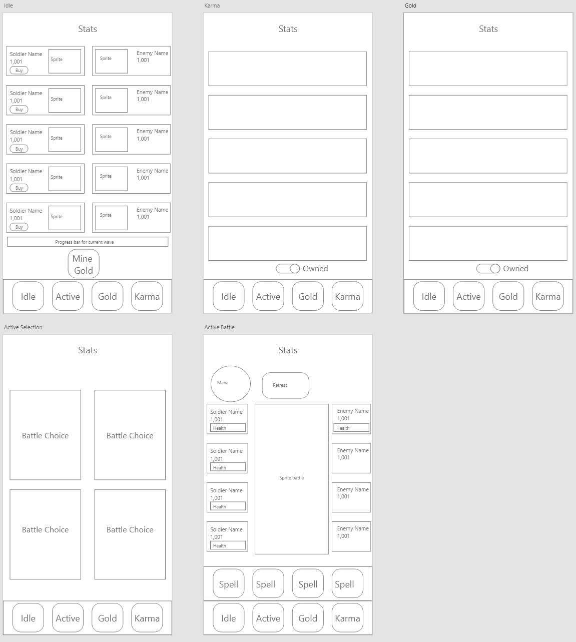 Mobile Wireframes