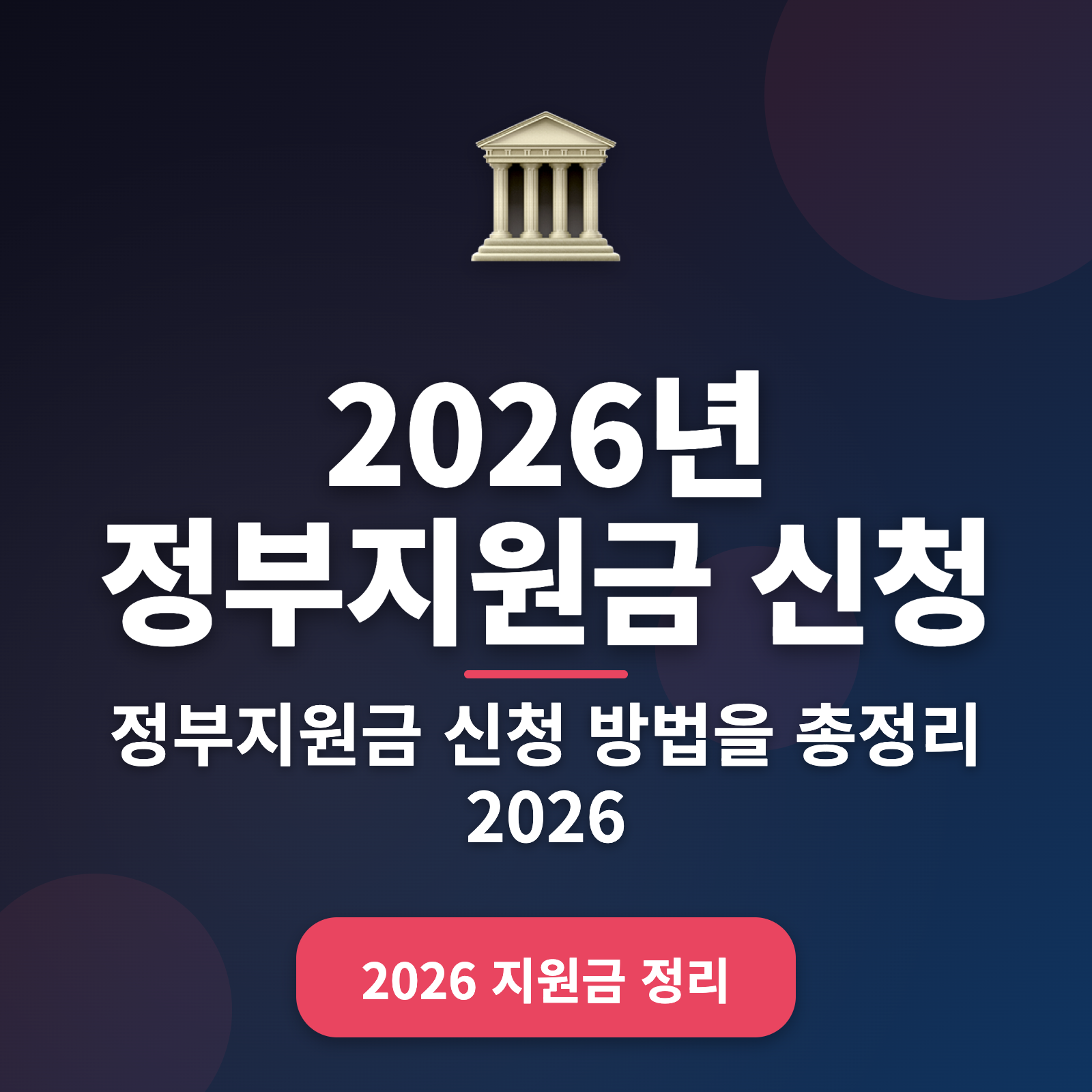 2026년 최신 정부지원금 신청 방법 총정리: 최대 300만원 혜택