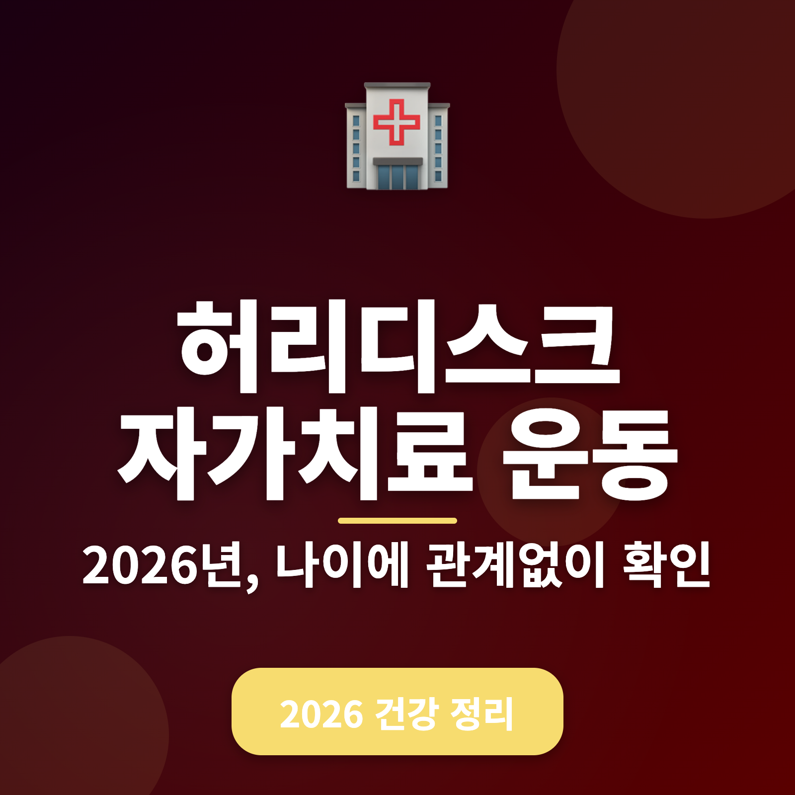 허리디스크 자가치료 운동법 5가지 + 나에게 맞는 방법 찾기 2026