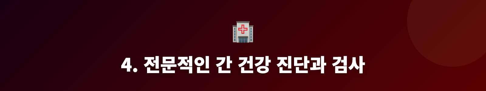 4. 전문적인 간 건강 진단과 검사