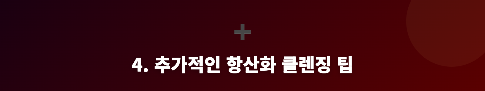 4. 추가적인 항산화 클렌징 팁