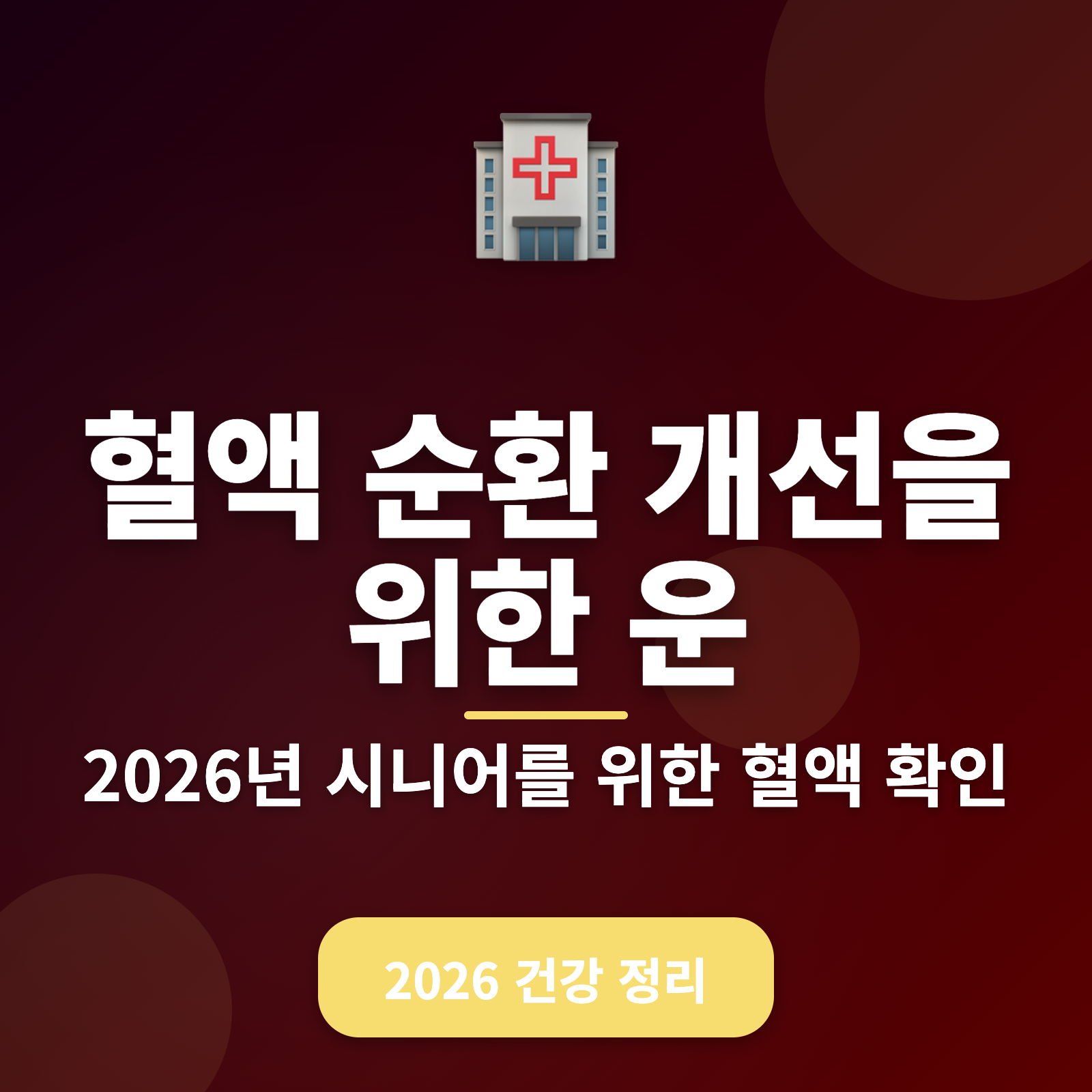혈액 순환 개선을 위한 운동 가이드 2026년 맞춤형 계획