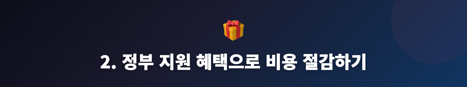 2. 정부 지원 혜택으로 비용 절감하기