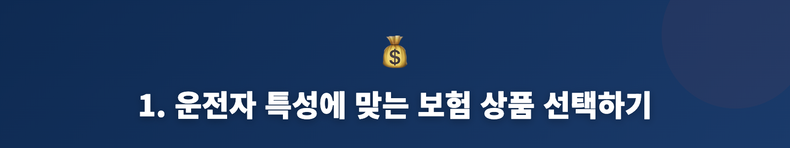 1. 운전자 특성에 맞는 보험 상품 선택하기