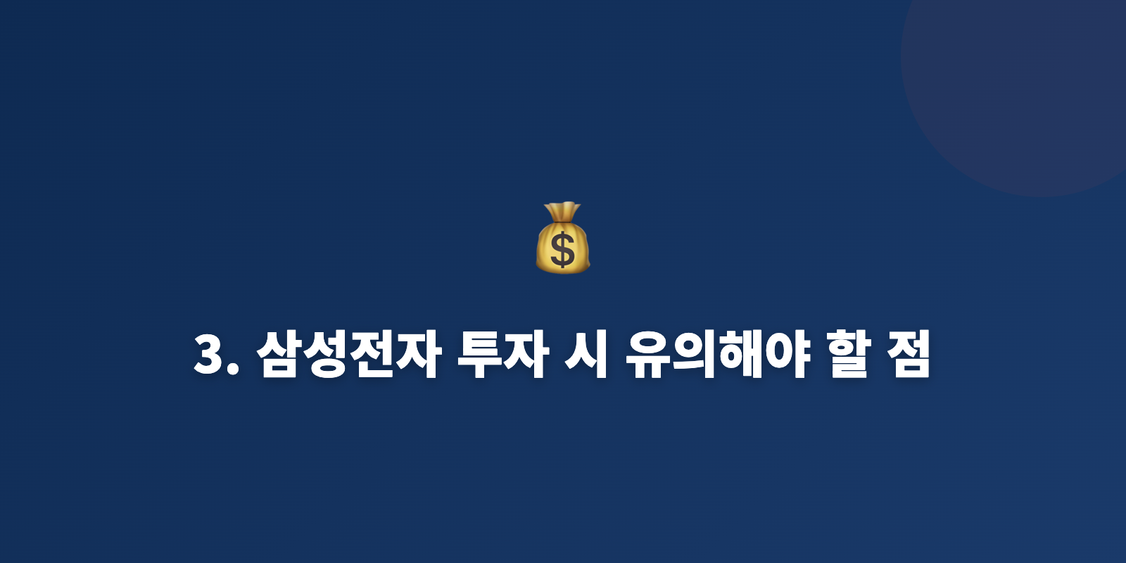 3. 삼성전자 투자 시 유의해야 할 점