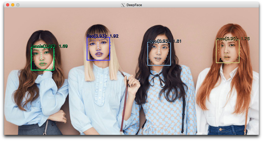 blackpink with deepface(vgg model)