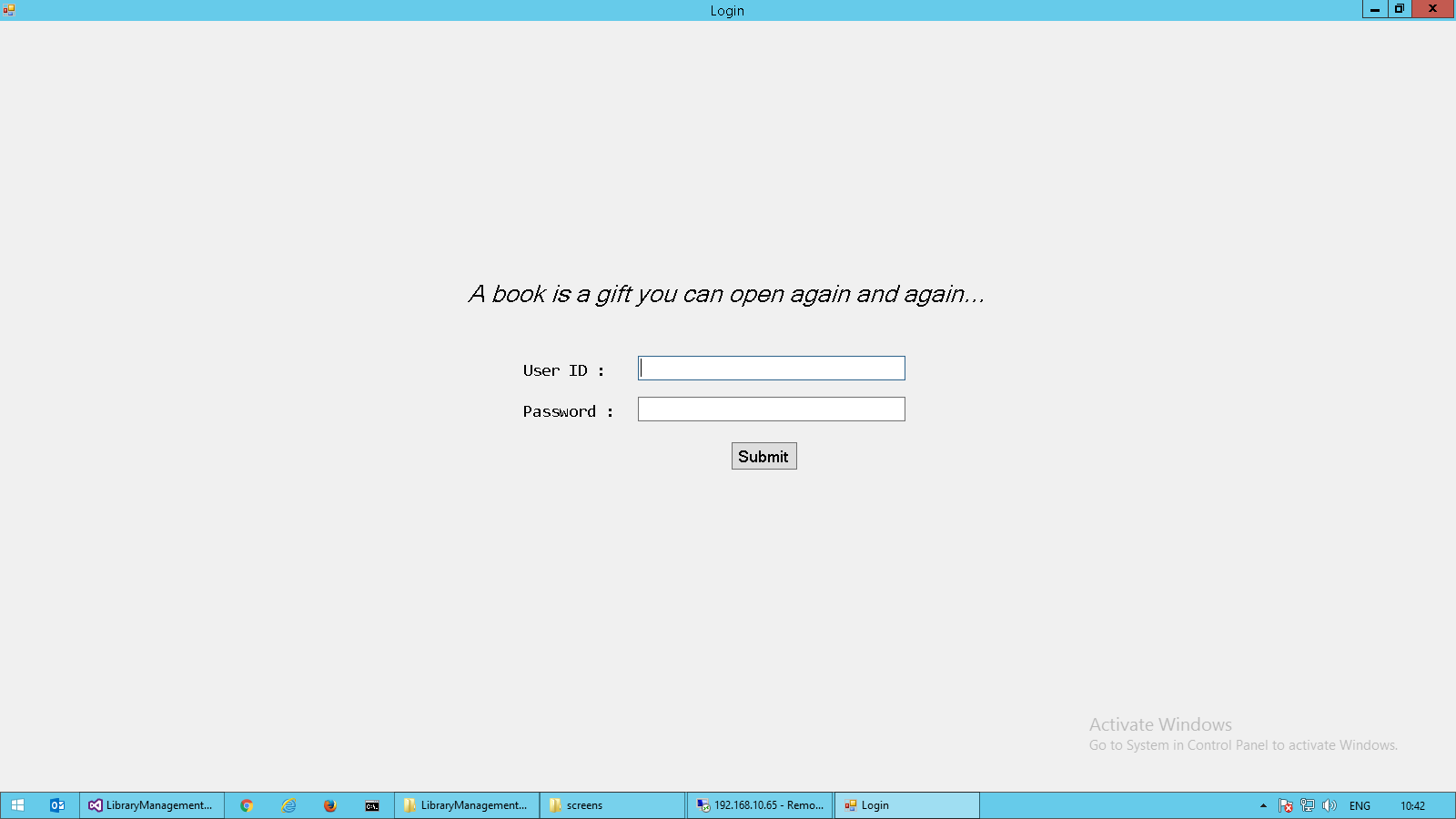 Login Screenshot