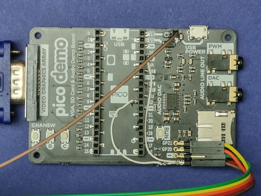 A modified Pimoroni Pico VGA demo board