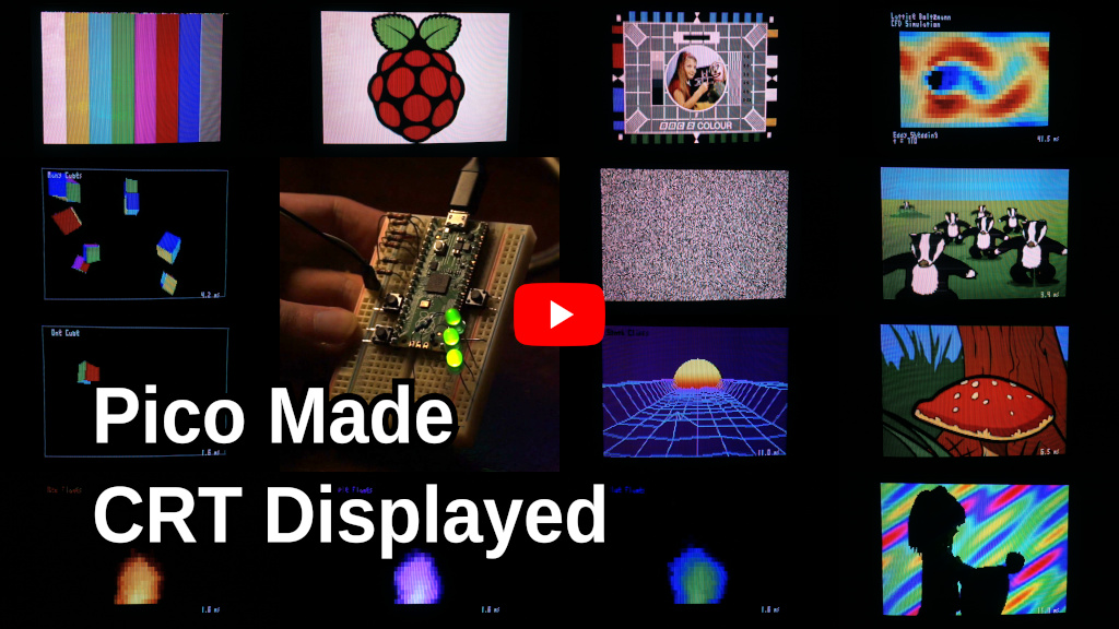 Raspberry Pi Pico generated colour composite PAL video demos, early 2023