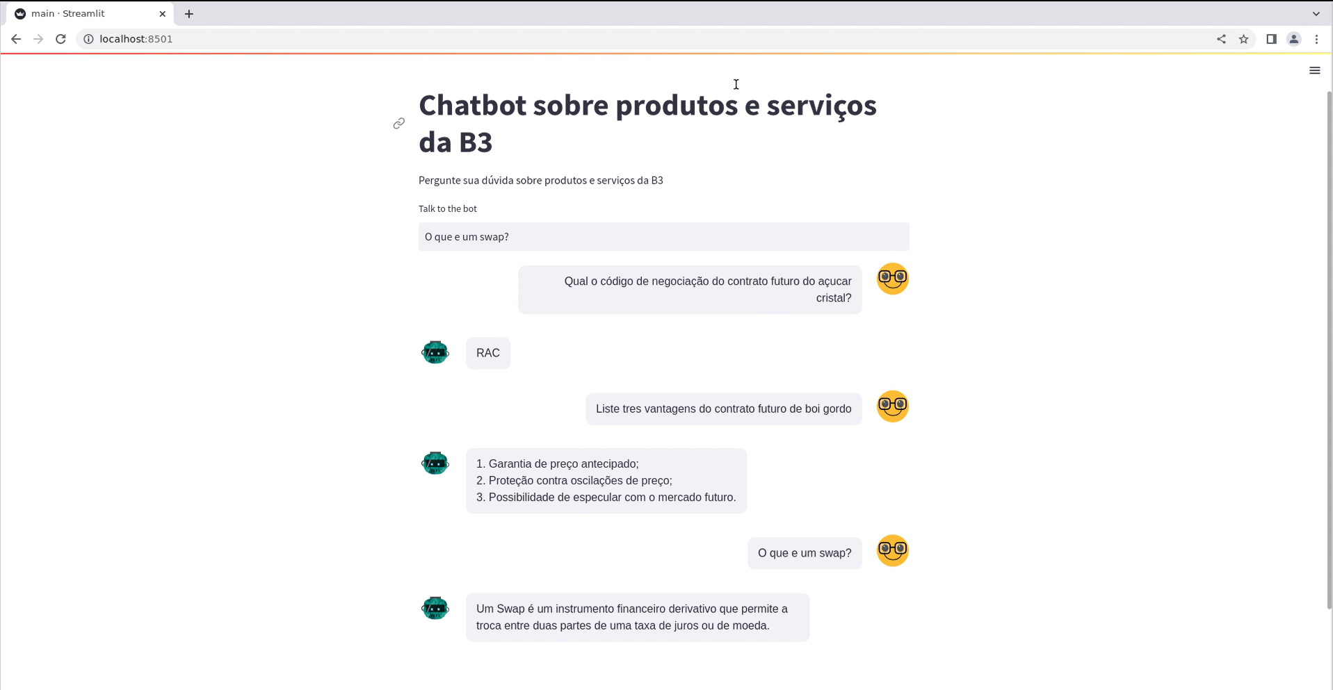 B3 QA Products and Services Chatbot