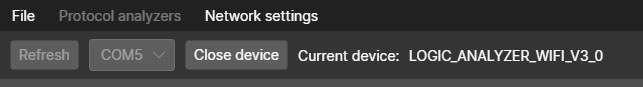 WiFi menu WiFi menu