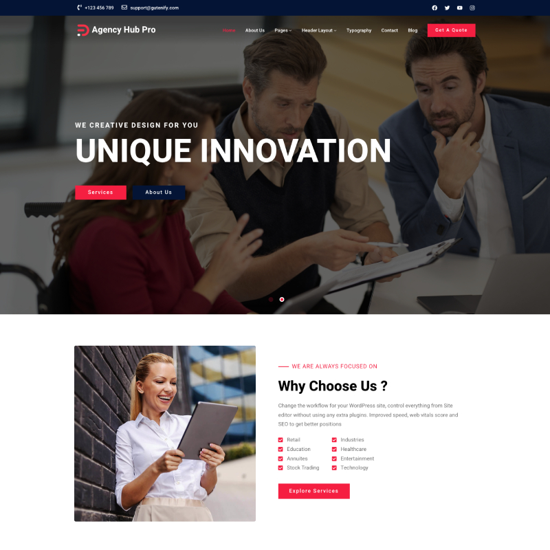 Agency Hub theme screenshot